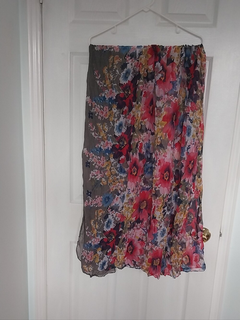 Floral Sheer Wrap Scarf - Multi Colour